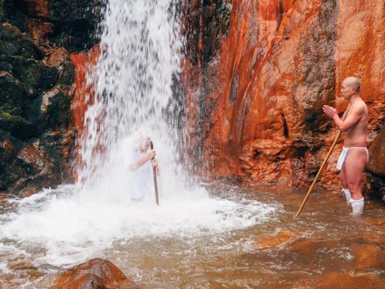 Yamabushi waterfall training on the Dewa Sanzan.